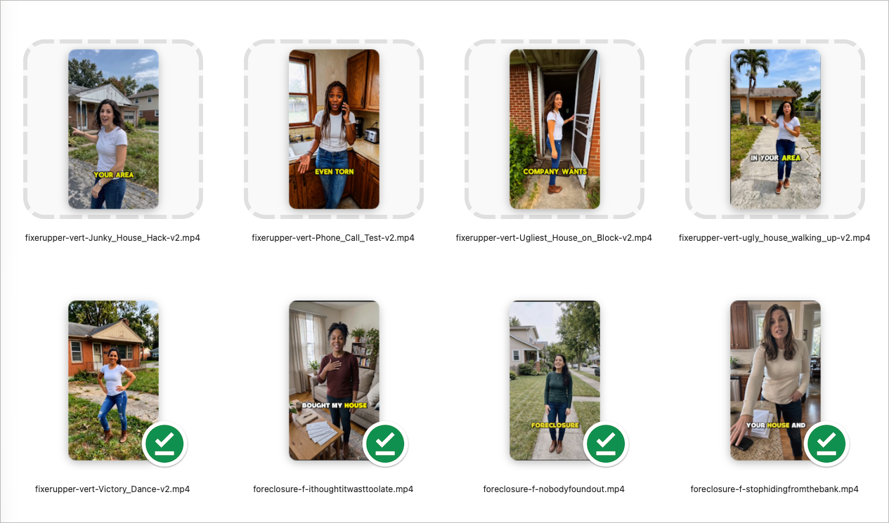 A grid of ad creatives from the FlipAnywhere creative library